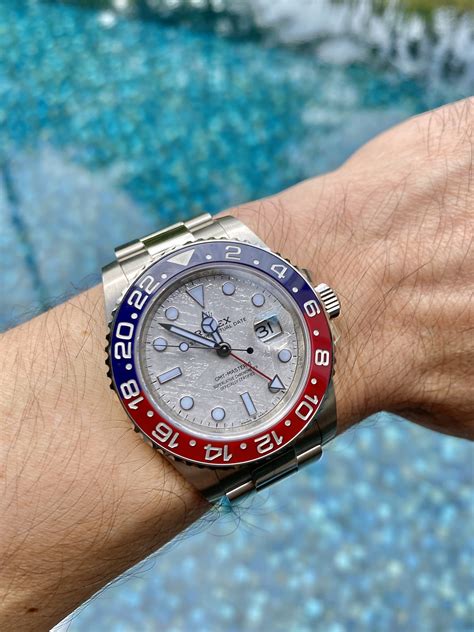 rolex gmt master meteorite dial|rolex gmt 2 pepsi meteorite.